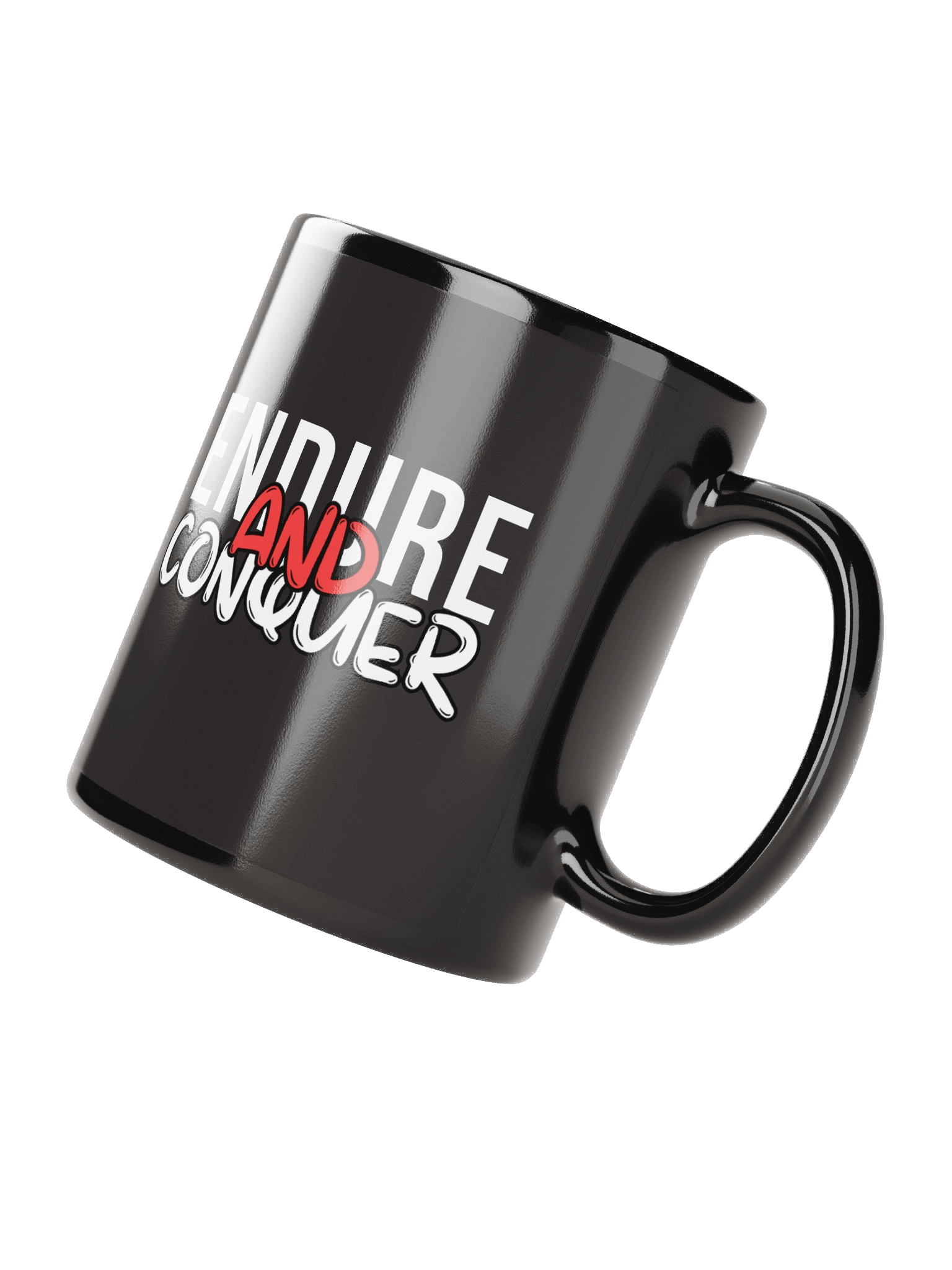 Endure and Conquer Motivational Quote Black Coffee Mug product image (3)