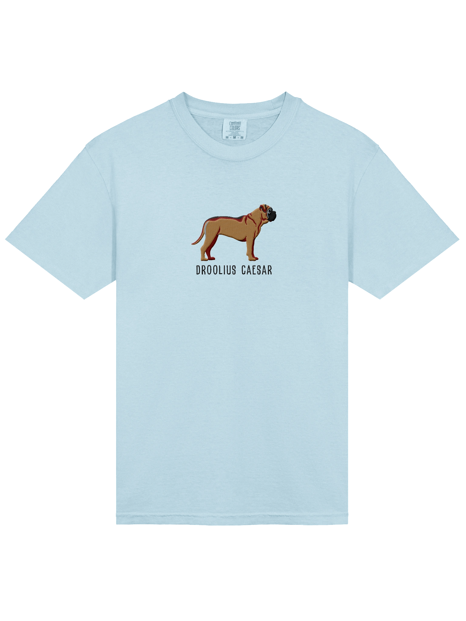 Droolius Caesar T-Shirt(Embroidered) of an English Mastiff(Tan) product image (53)