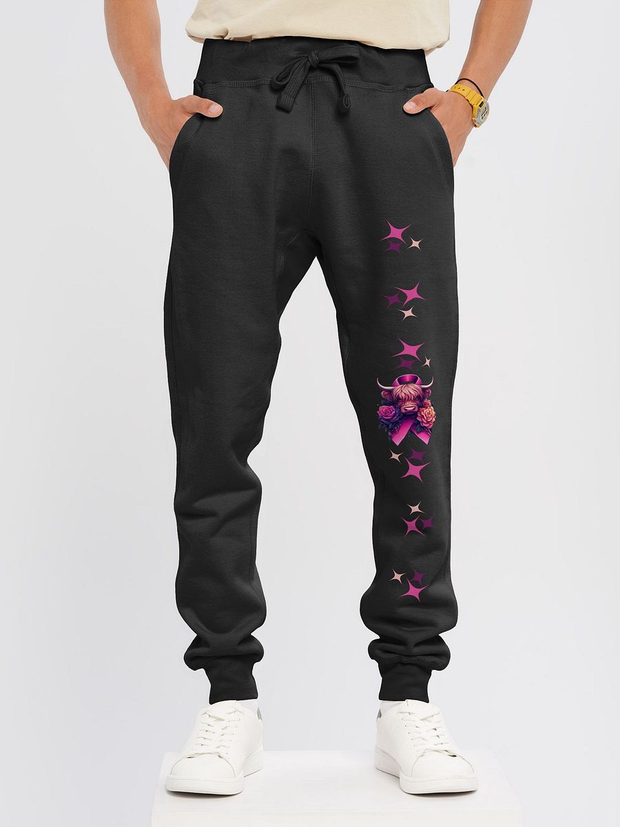Highland Cow Blooms Breast Cancer Awareness Joggers product image (3)