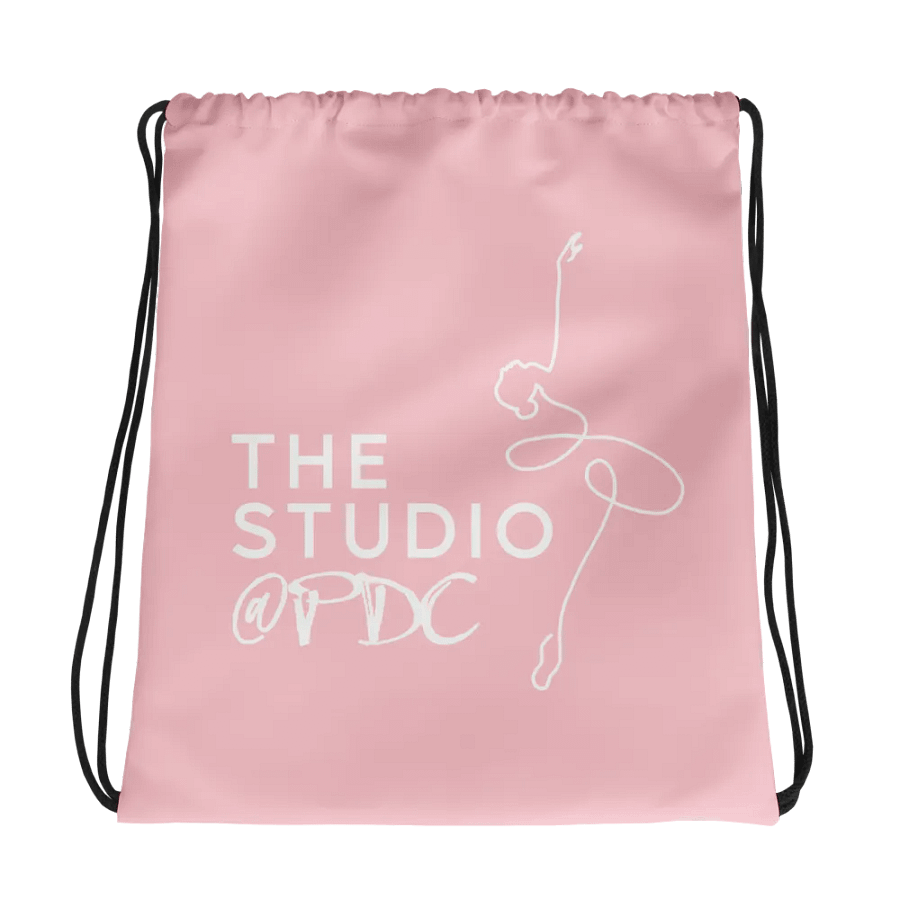 Drawstring Dance Bag | Pink with White Logo product image (1)