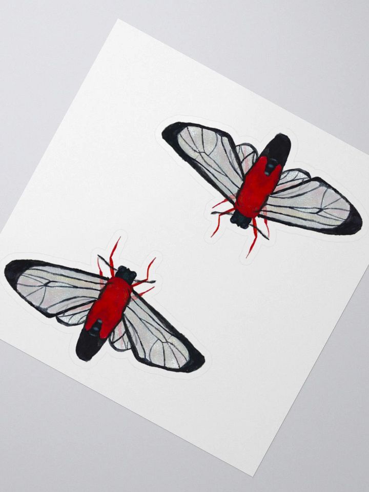 Scarlet Bodied Wasp Moth Sticker (x2) product image (2)