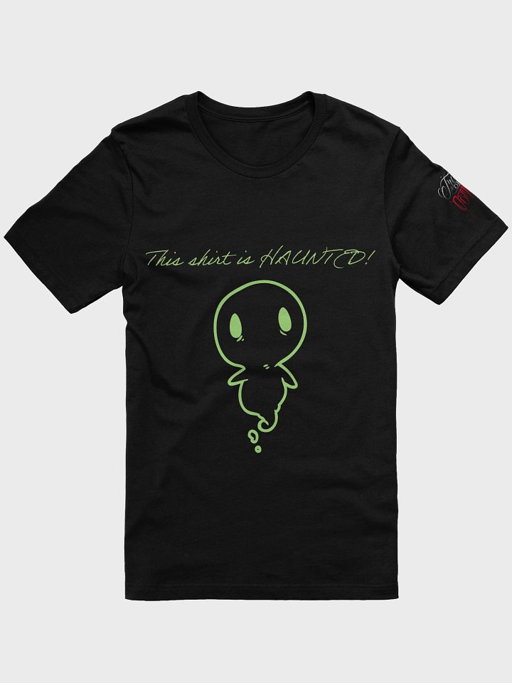 "This Shirt Is Haunted" with Ghostie Black with Green product image (1)