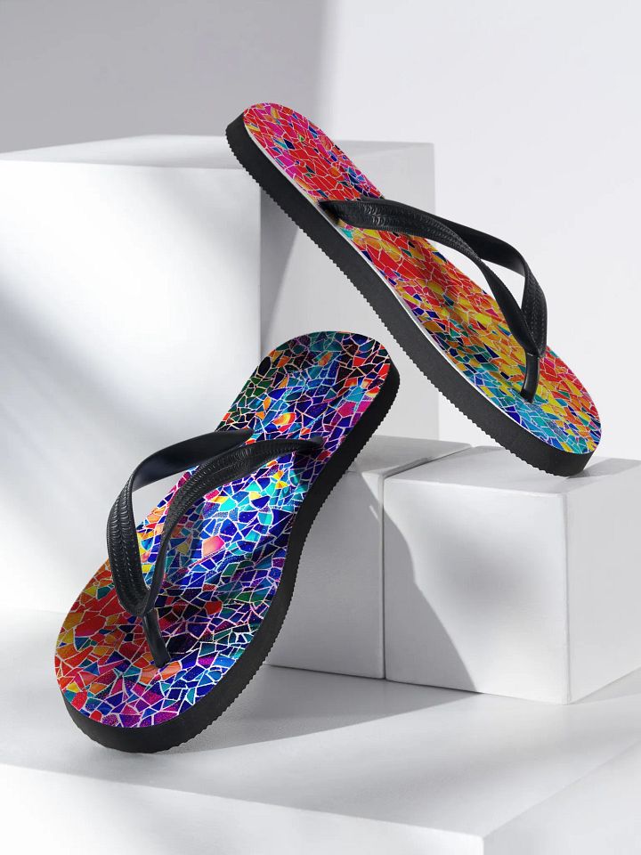 Colourful mosaic effect flip Flops product image (2)