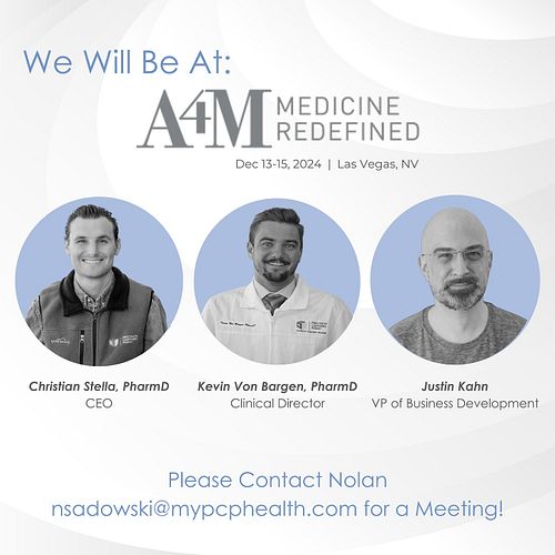 We will be at A4M Longevity Fest 2024!  Come see us from December 13th - 15th, 2024 in Las Vegas!

Please contact Nolan at ns...
