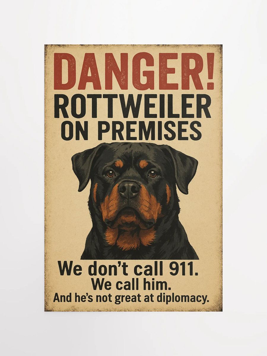 DANGER! ROTTWEILER ON PREMISES POSTER product image (10)