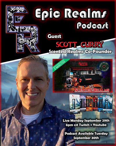 Mondays Podcast guest is Scott Curry from Scented Realms He will talk to us about different tools in your Tabletop RPG, and t...