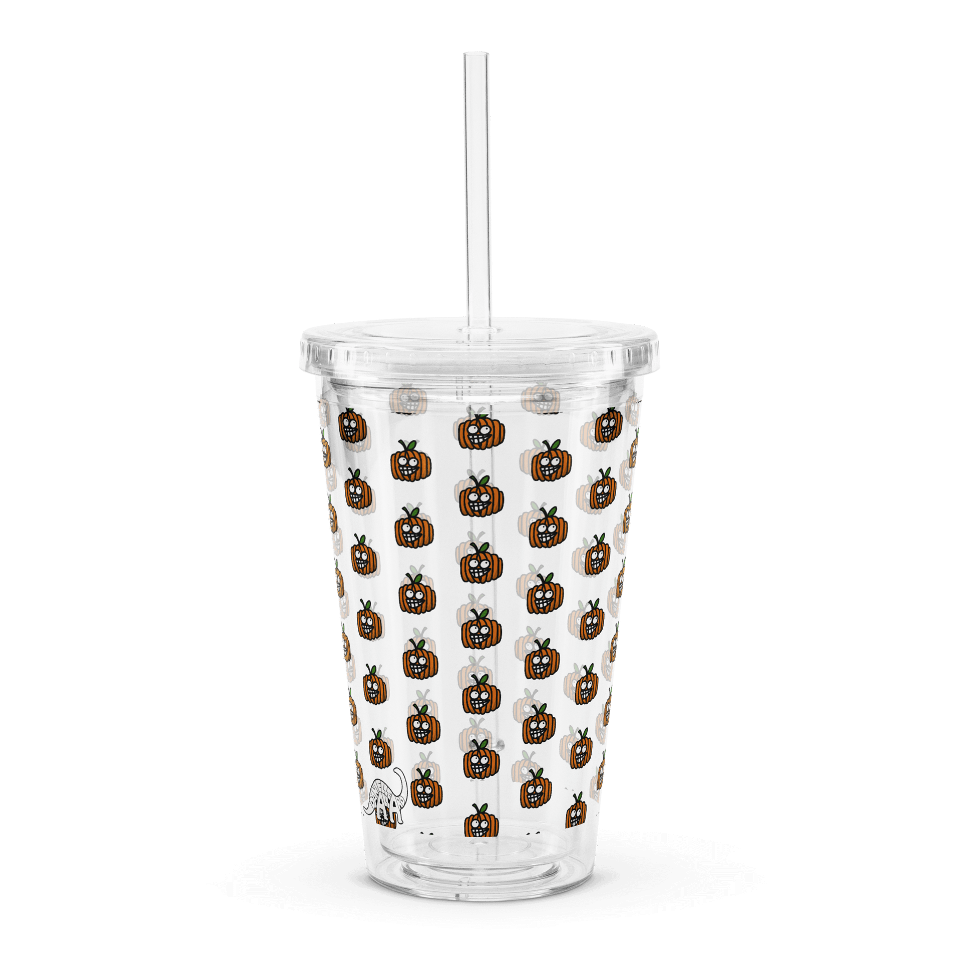 Hehe Pumpkin Clear Plastic Tumbler product image (4)