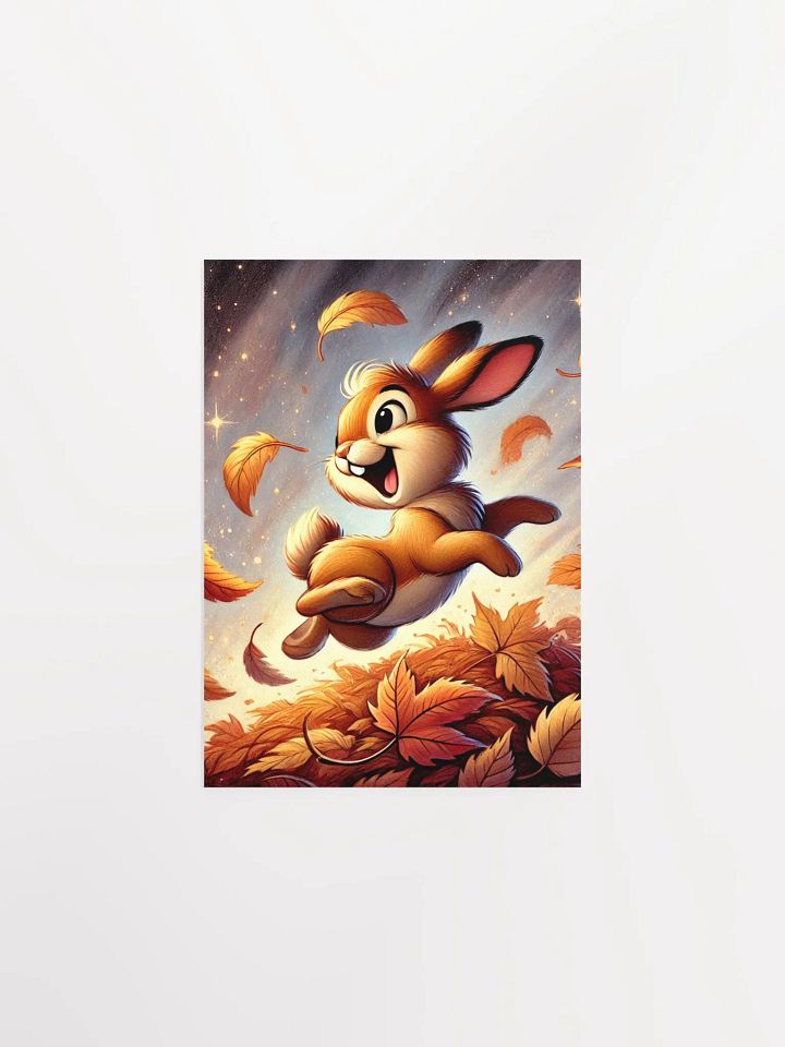 Autumn Leaves Bunny Rabbit Premium Matte Poster product image (7)