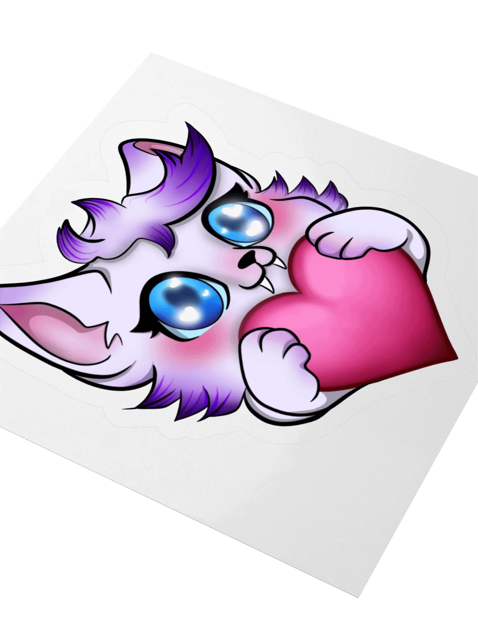 Lovely Lavender Wolf Heart Sticker product image (9)