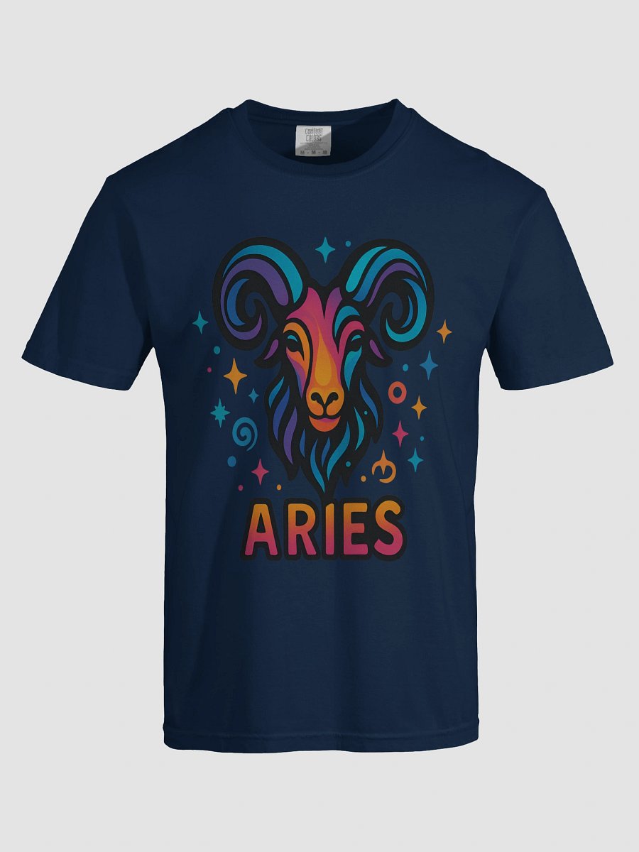 Aries Zodiac Sign T-Shirt – Bold & Fiery Psychedelic Horoscope Design 1 product image (7)