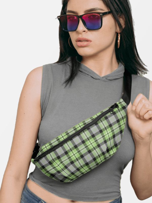 Light Green and Gray Plaid Fanny Pack product image (1)