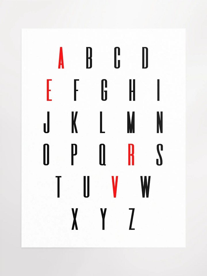 ALPHABET POSTER WHITE + FREE SHIPPING product image (1)