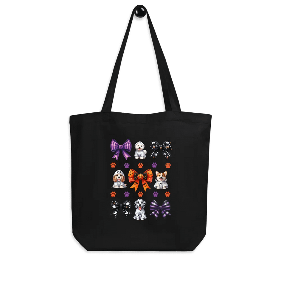 Cute Halloween Dog Ghosts and Bows Tote Bag Design5 product image (4)