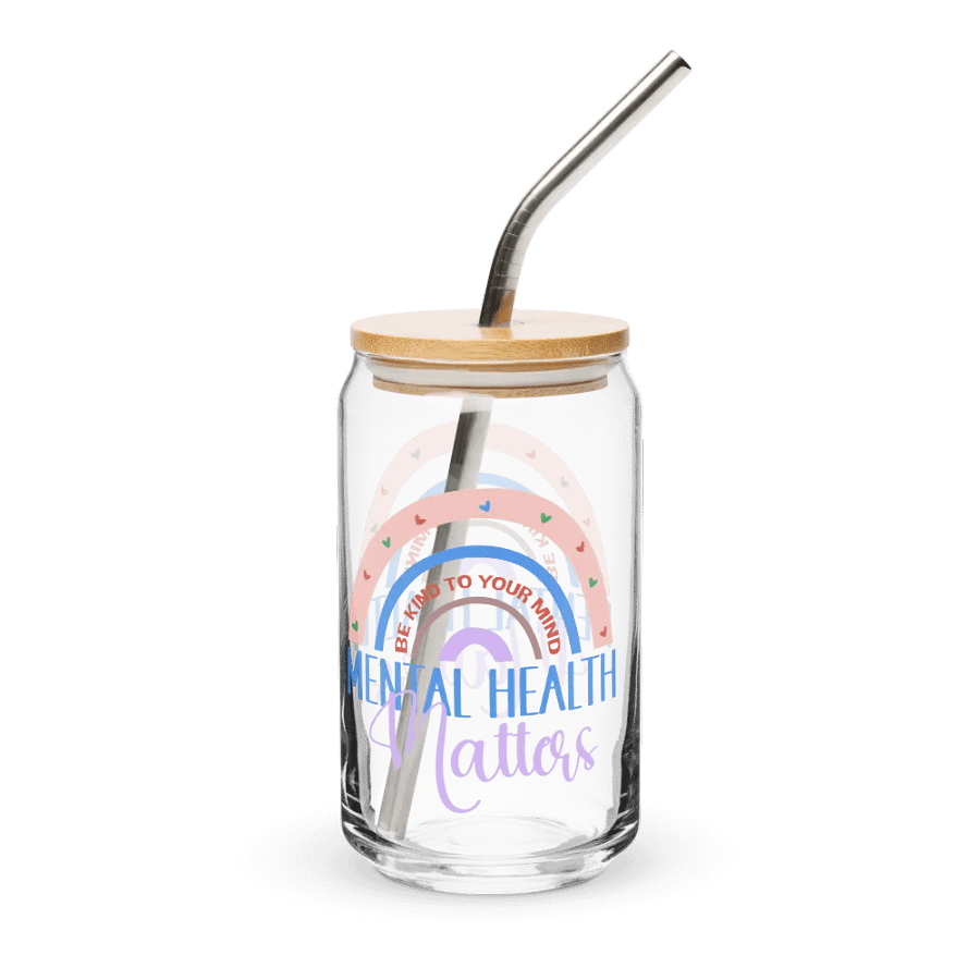 Be Kind To Your Mind - Mental Health Matters -Can-Shaped Glass product image (1)