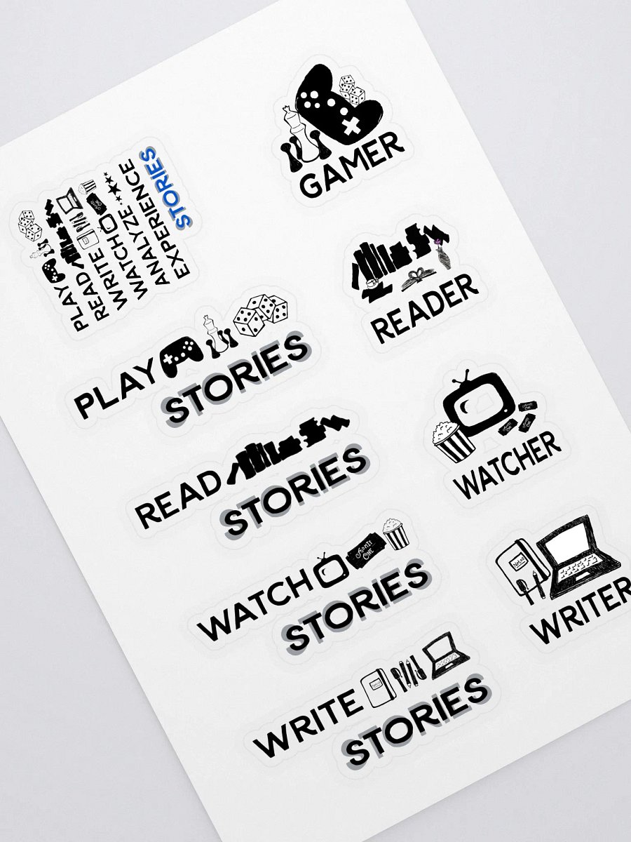 Experience Stories Sticker Sheet (Blue, Gray, Black and White) product image (1)