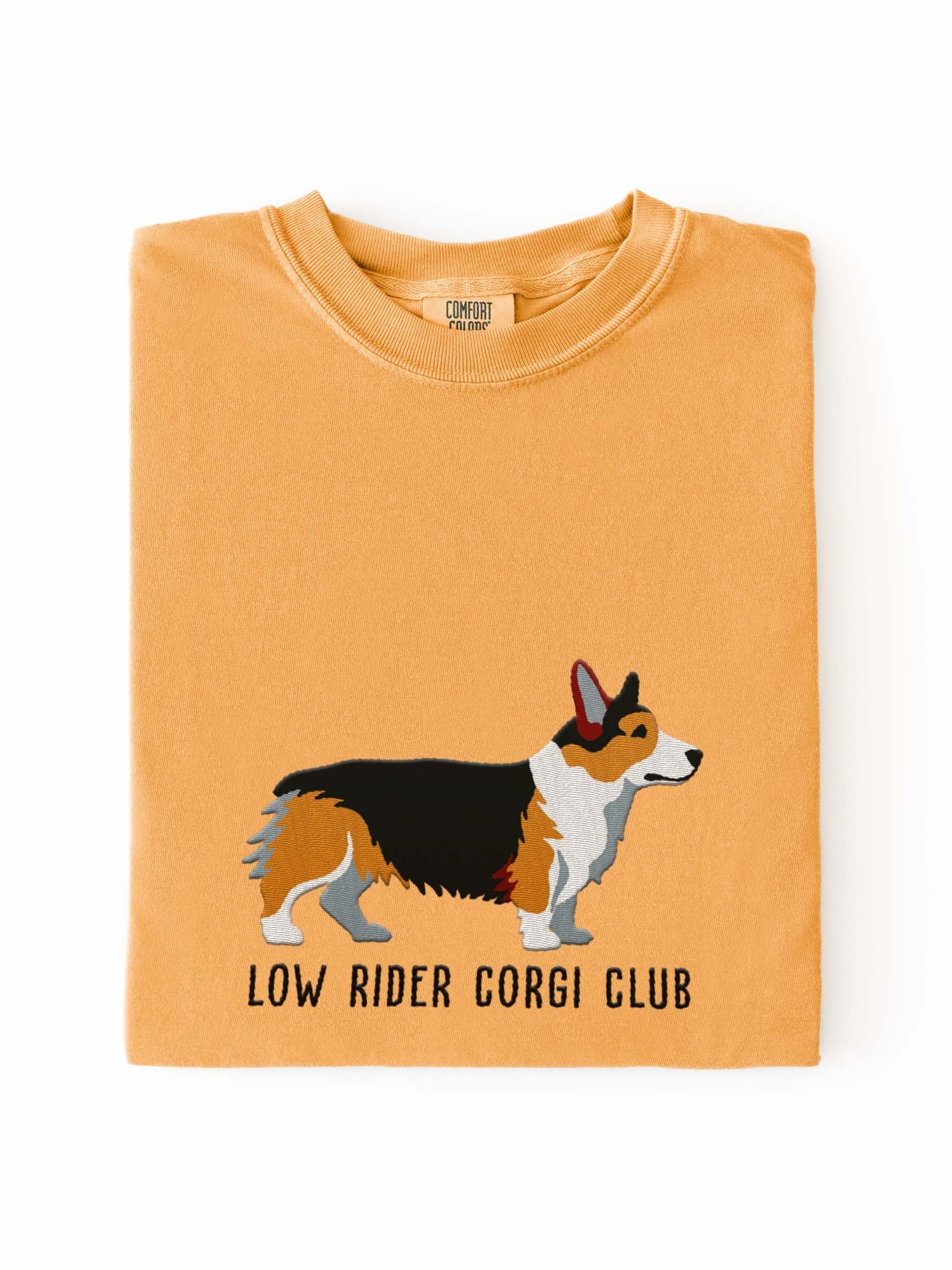 Low Rider Corgi Club T-Shirt(Embroidered) of a Pembroke Welsh Corgi(Sable) product image (1)