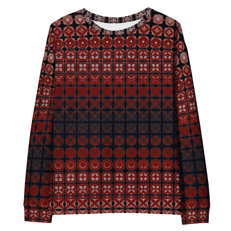 Abstract Red Squares Unisex All Over Print Sweatshirt product image (11)