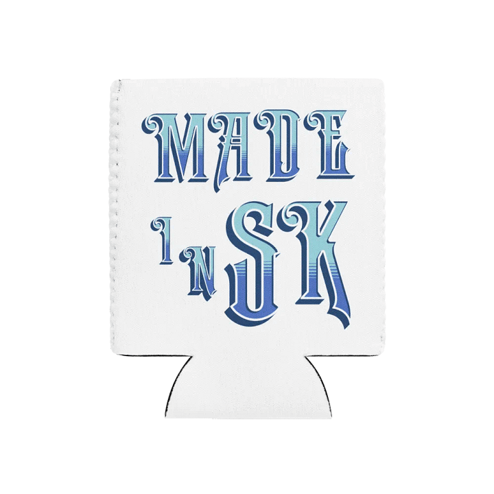 Made In SK Saskatoon Saskatchewan Blue Gradient Can Cooler product image (1)