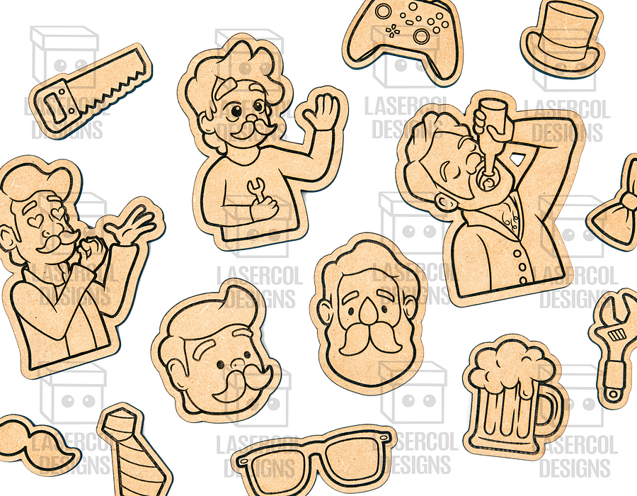 Father's Day Paint Kit DIY Cut Outs Set 1 - Laser Cut Files product image (9)