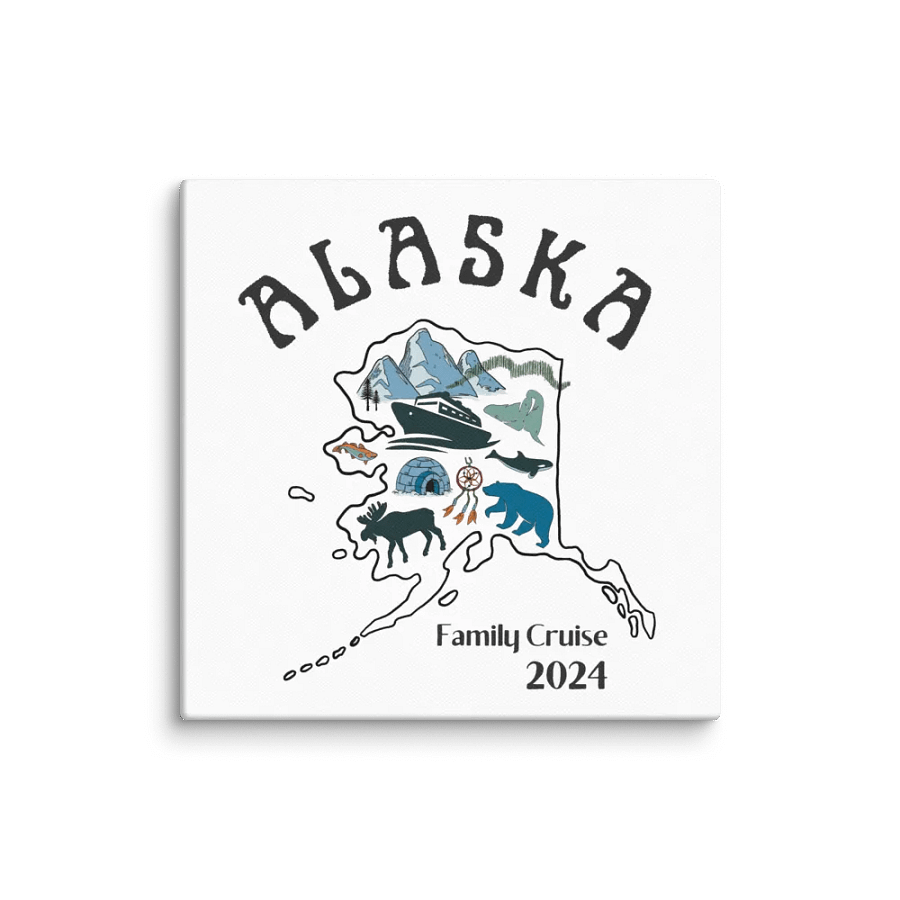 Alaskan Adventure: hand-drawn map & landscapes canvas wall art product image (4)