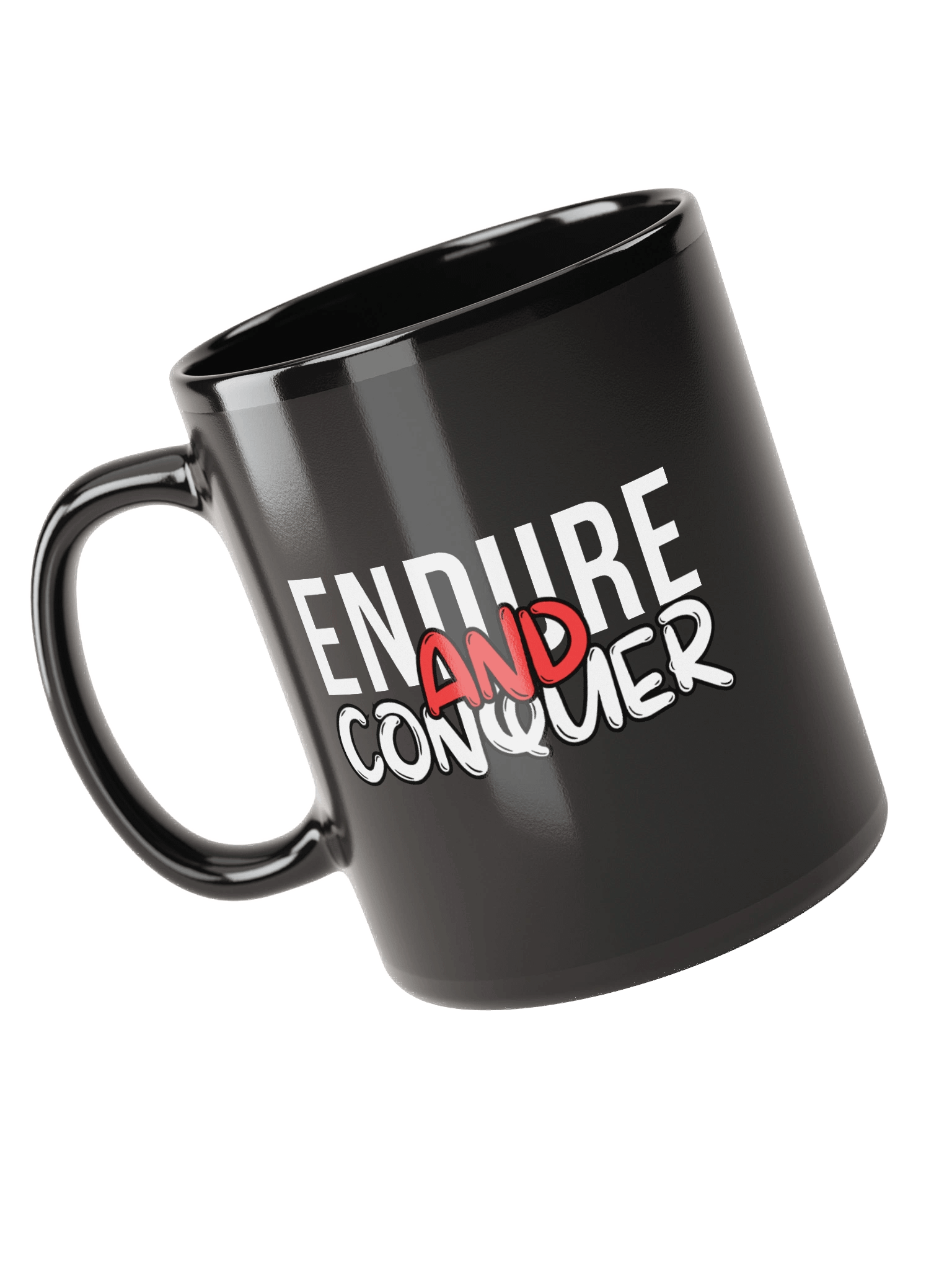 Endure and Conquer Motivational Quote Black Coffee Mug product image (4)