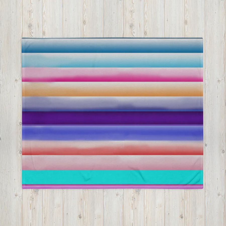 Cotton Candy Stripes Throw Blanket product image (16)