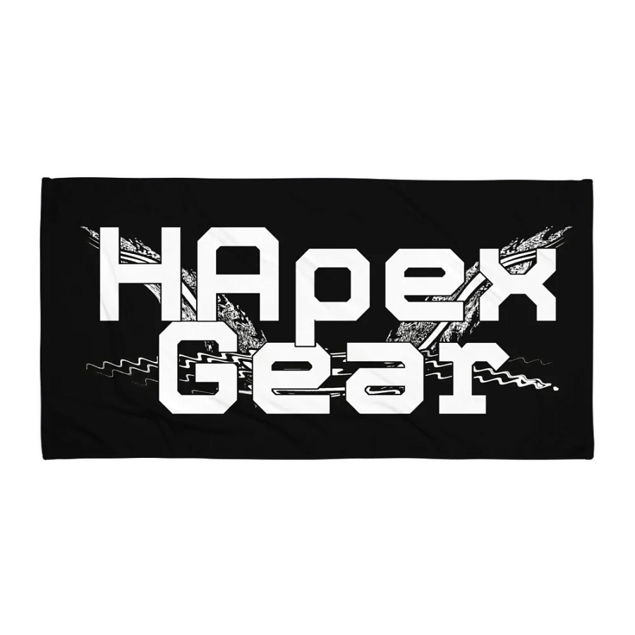 White HApex Gear White Logo - Black Sublimated Towel product image (1)