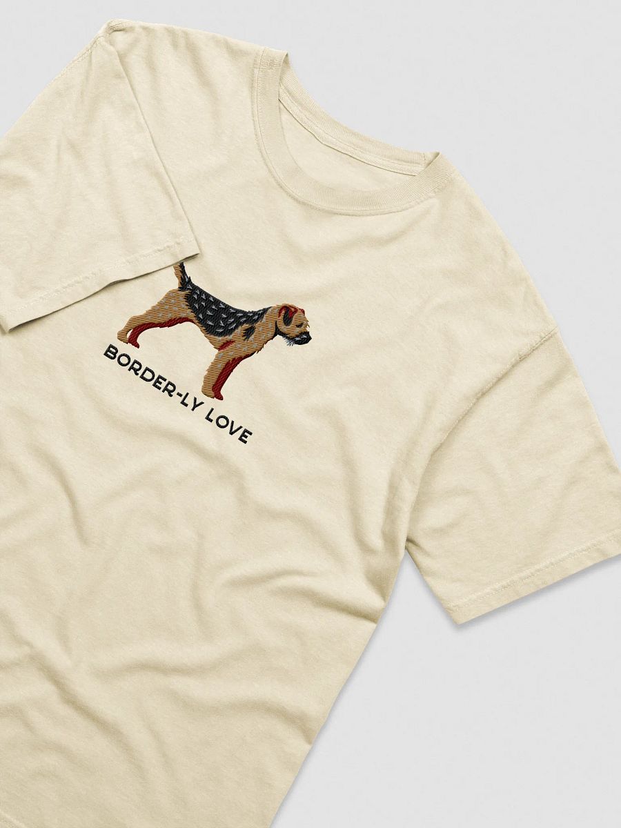 Border-ly Love T-Shirt(Embroidered) of a Border Terrier(Black & Tan) product image (27)