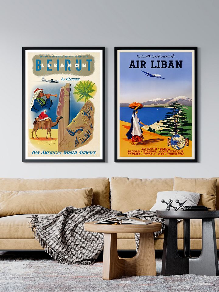 Air Lebanon/Air Liban, Lebanon, Beirut, 1950s — retro vintage travel poster product image (2)
