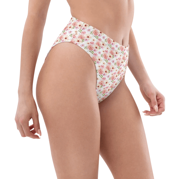 Watercolour Floral Pattern High Waisted Bikini Bottom - V7 product image (1)
