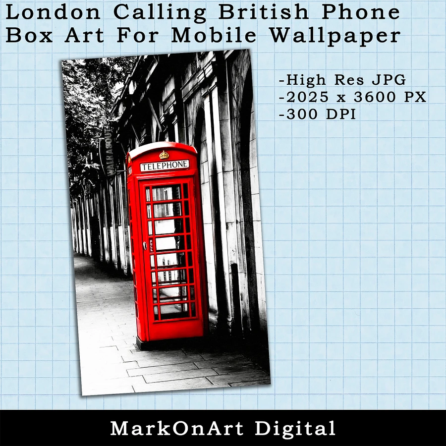 London Calling British Phone Box at Night For Mobile Phone Wallpaper or Lock Screen | High Res for iPhone or Android Cellphones product image (2)