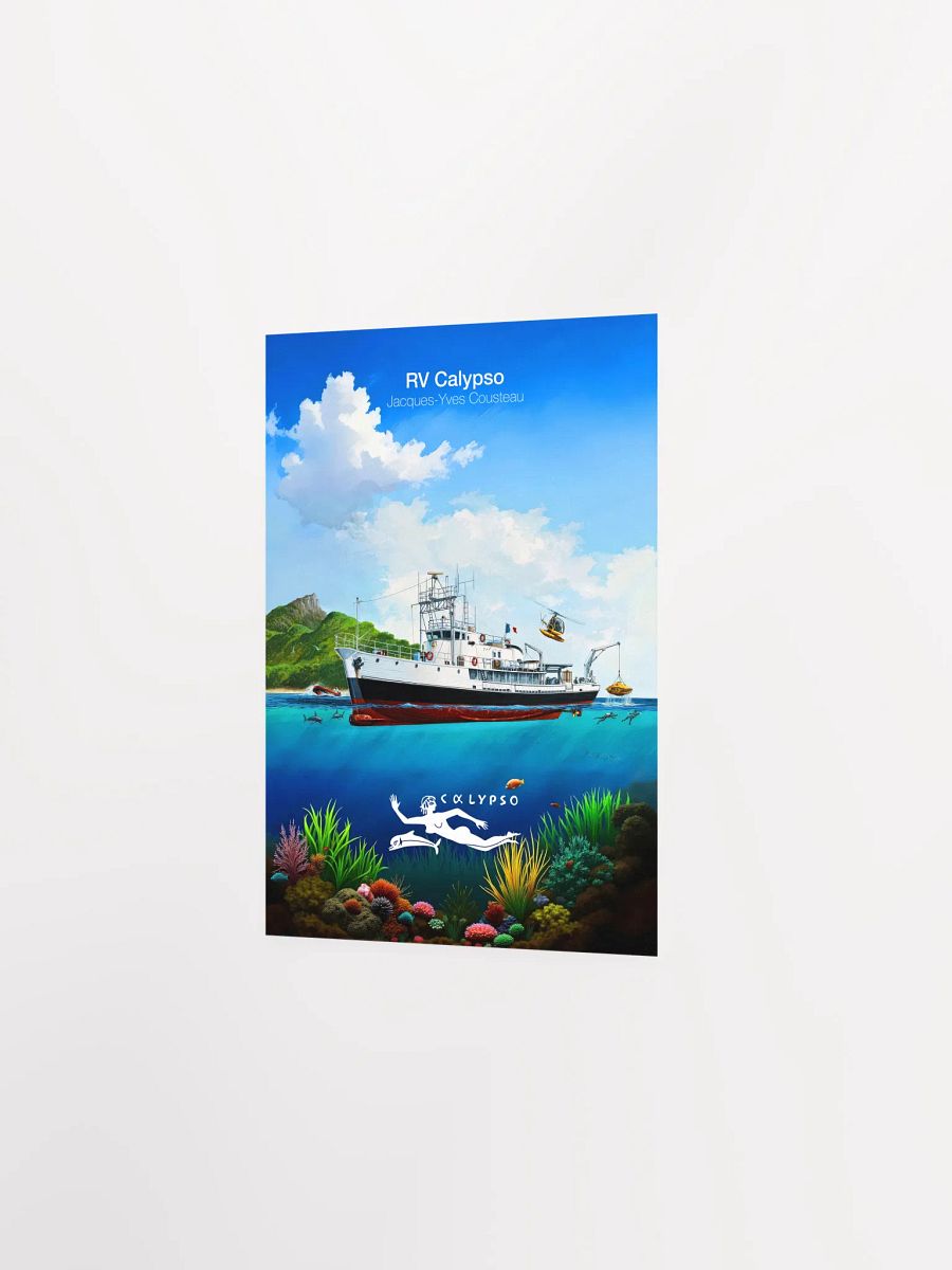 RV Calypso, Jacques Yves Cousteau — tropical travel poster product image (8)
