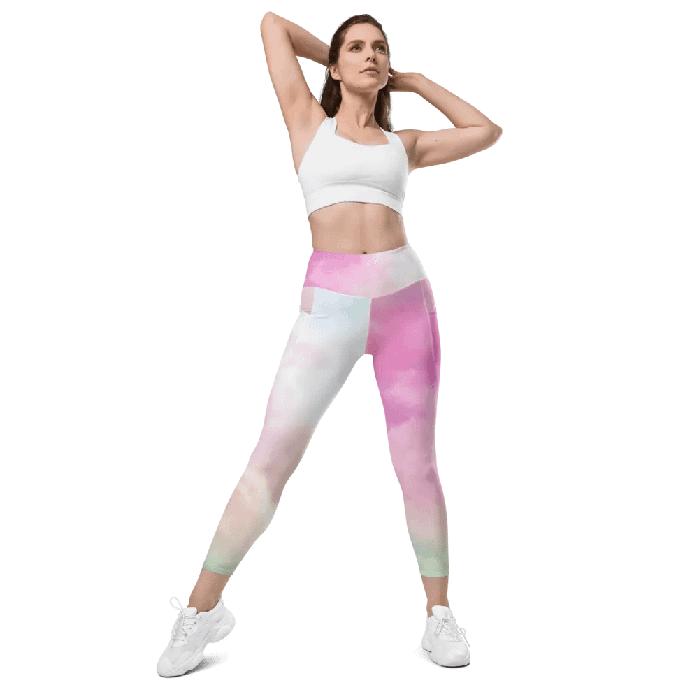 Blur cloud rainbow Design Leggings with Pocket - V4 product image (6)