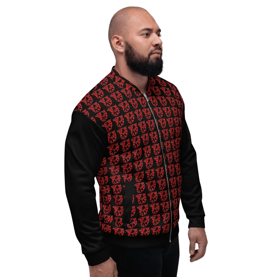 All-Over Print Bomber Jacket by Sublicolor 144/Gripen Black and Red product image (5)