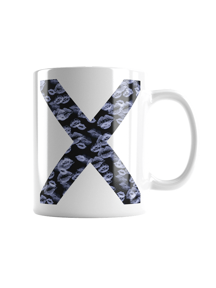 Black X Light Blue Lipstick Kisses | Glossy White Mug product image (3)