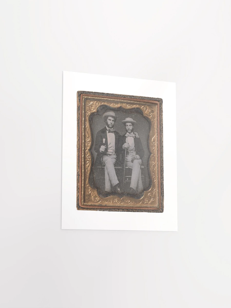 Two Seated Young Men Holding Ivory-topped Walking Sticks - Print product image (3)