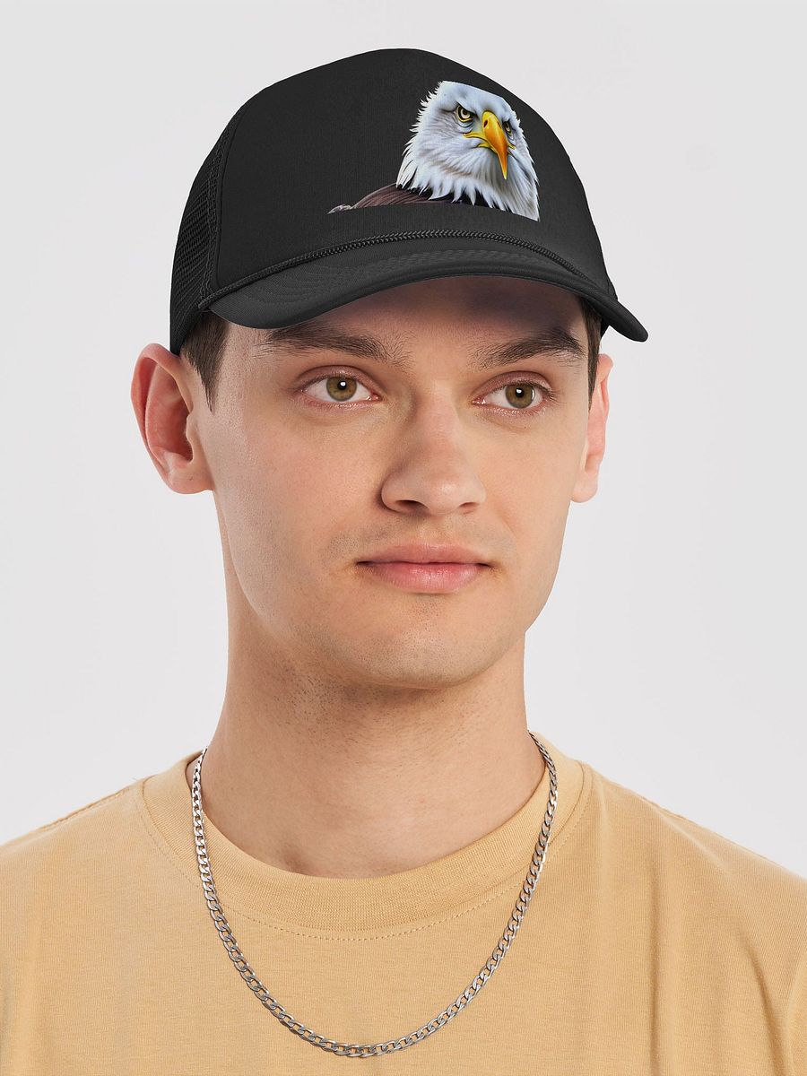 Rarefied Freedom: Valucap VC700 Trucker Hat with Majestic Leucistic Bald Eagle product image (21)