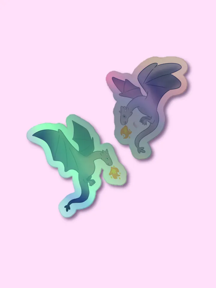 Dragonfire Delight Holographic Sticker Sheet product image (1)