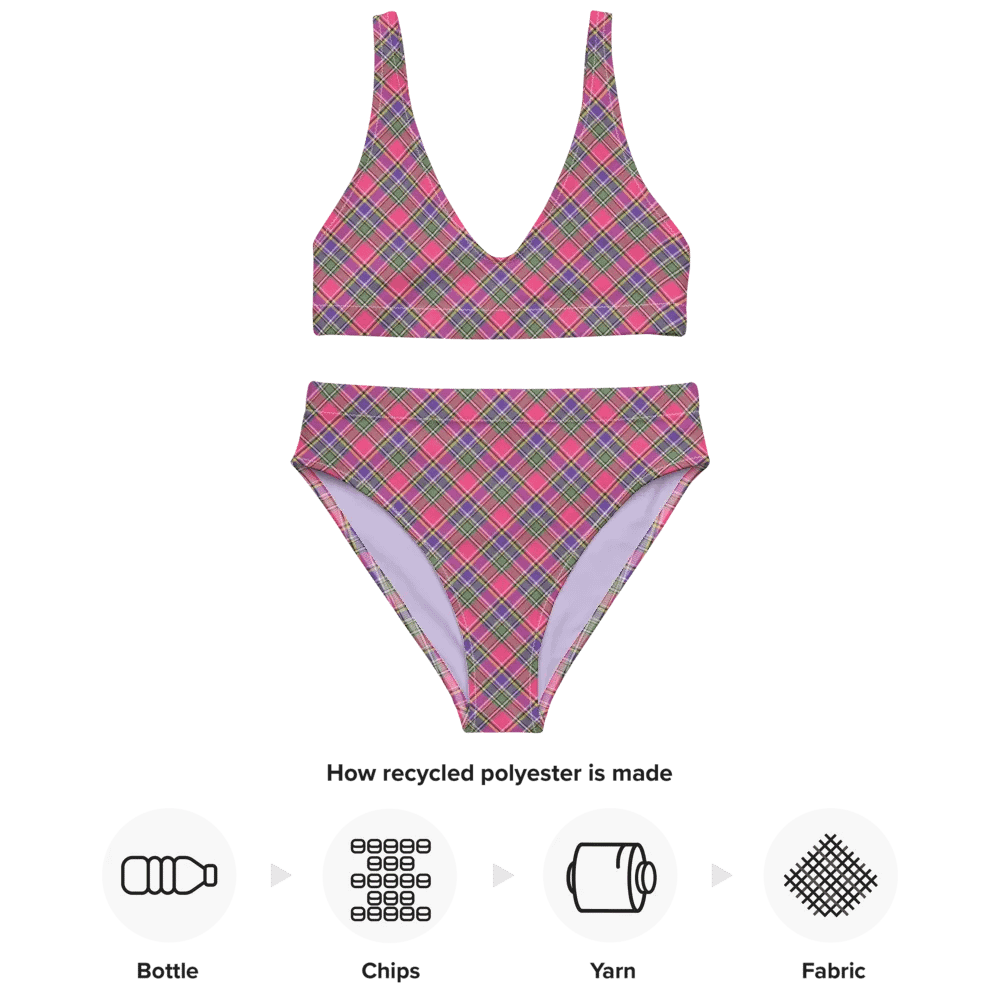 Pink and Purple Vintage Plaid Bikini product image (10)