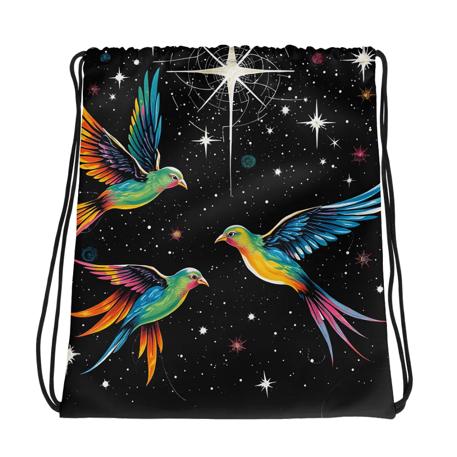 Starry Flight All-Over Drawstring Bag product image (1)