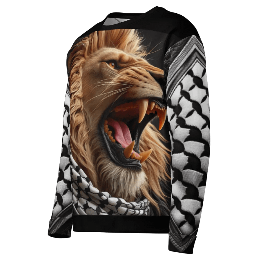 Roaring Lion Keffiyeh Unisex Sweatshirt | AI Design FREE PALESTINA product image (3)