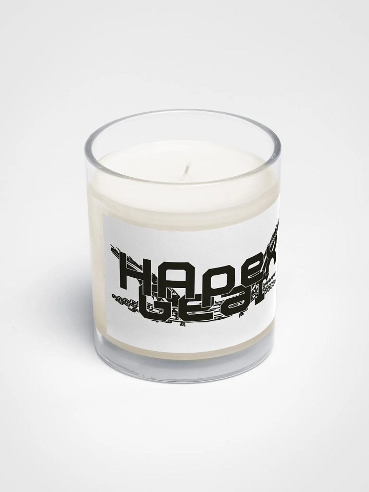 Black HApex Gear White Logo - Soy Wax Candle In A Clear Glass Jar product image (2)