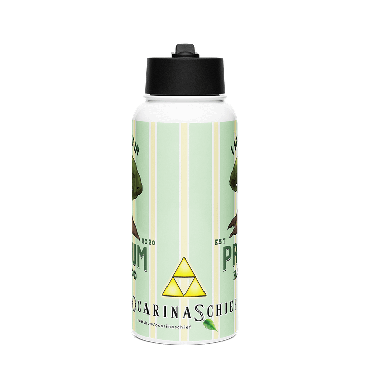 Premium Hardwood Stainless Steel Water Bottle with a Straw Lid product image (1)