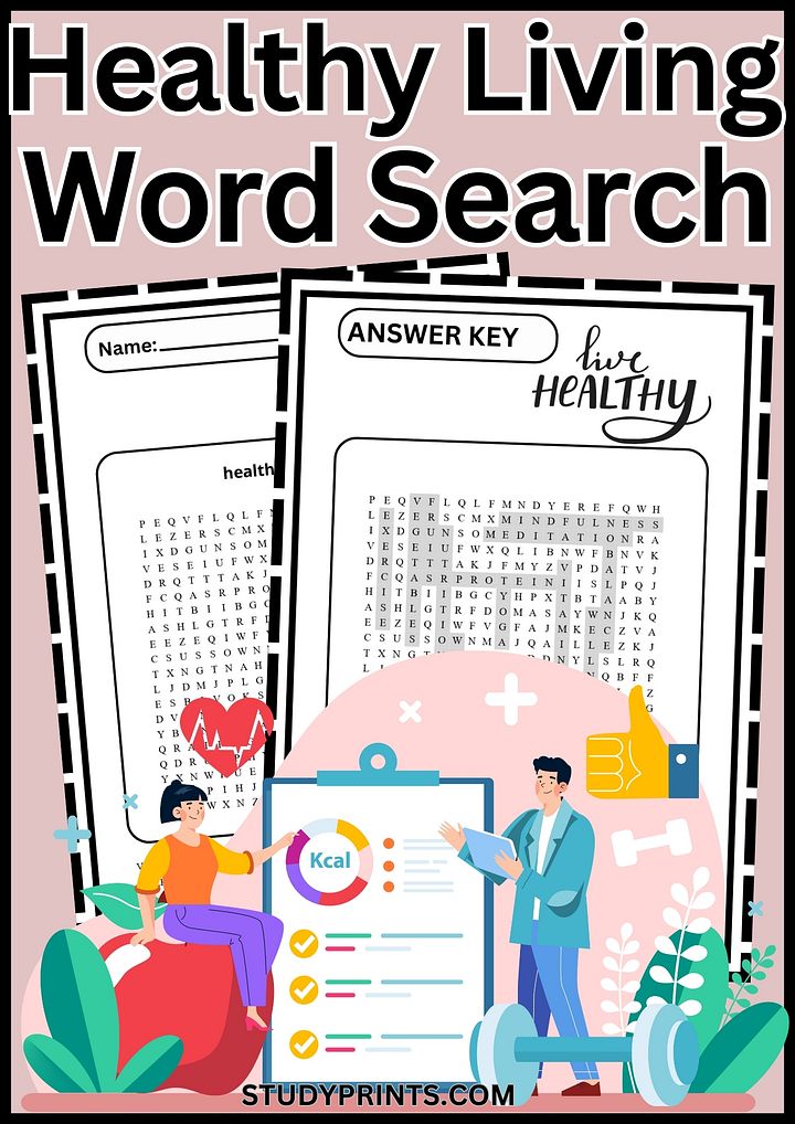 Healthy Living Word Search | Fun Health & Wellness Activity product image (1)