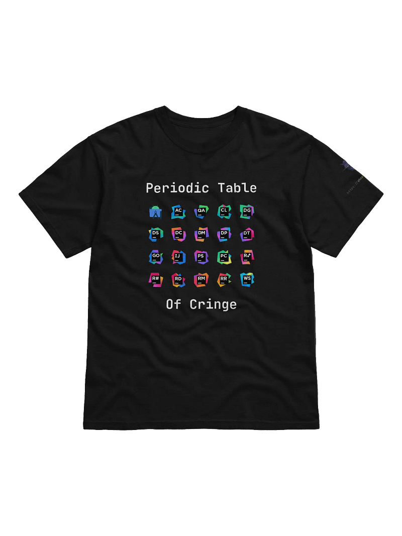 Jetbrains Periodic Table of Cringe T-shirt