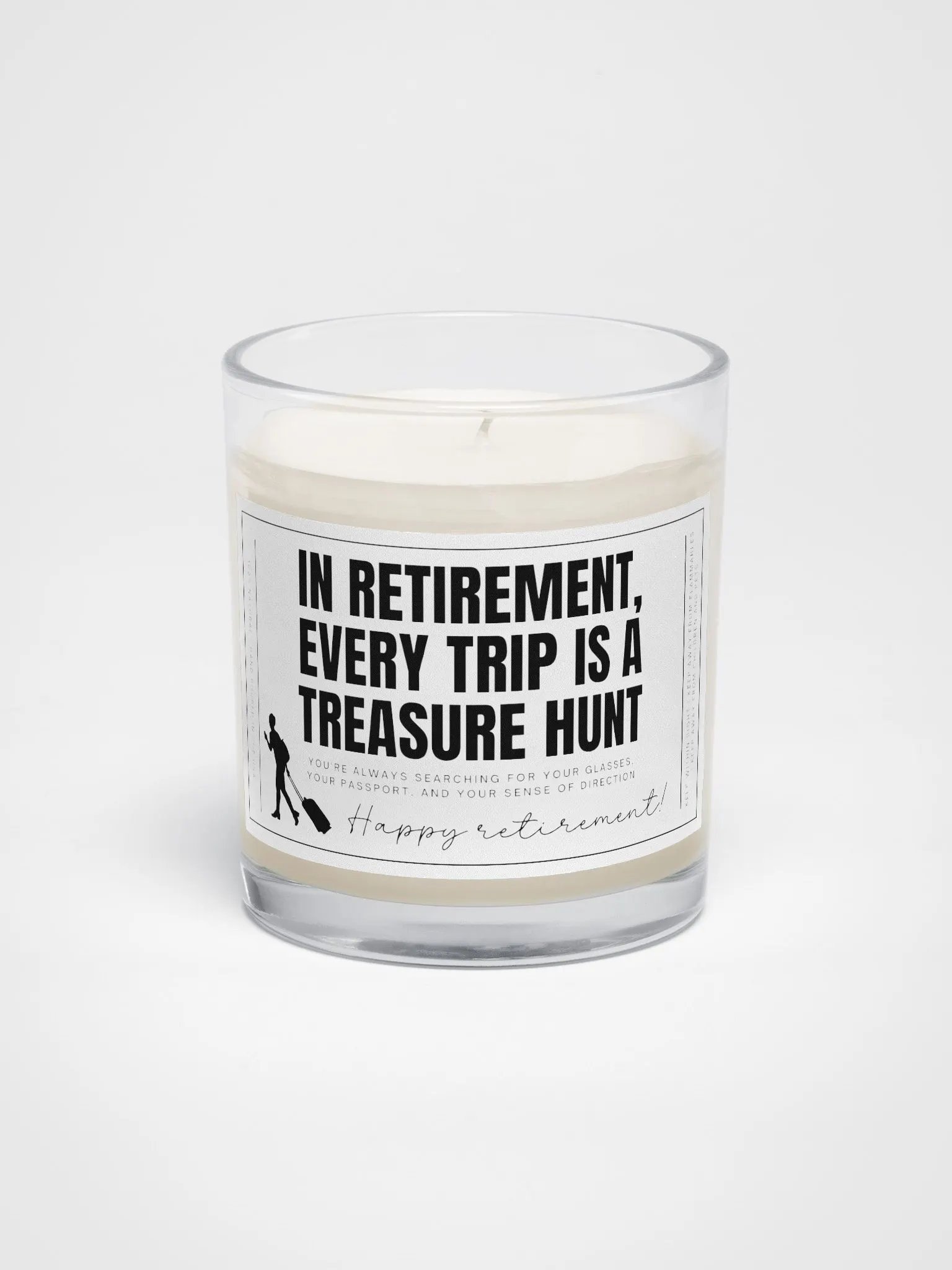 Funny retirement gift for a colleague who loves traveling - Soy wax vegan candle product image (2)