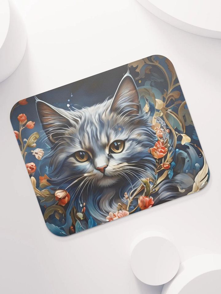Whiskers & Petals, Serenity in Bloom Mouse Pad product image (1)