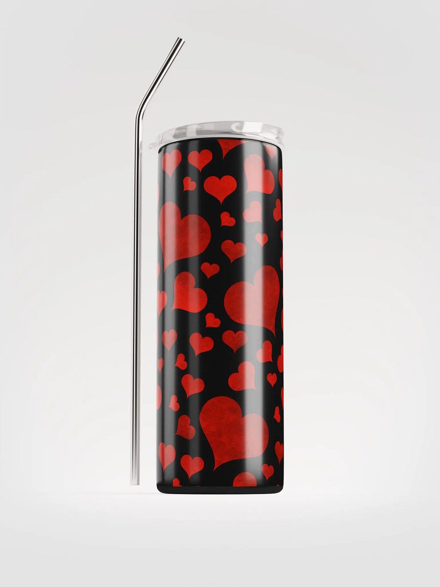 Spread Love Sustainably: Valentine's Red Hearts Stainless Steel Tumbler product image (1)