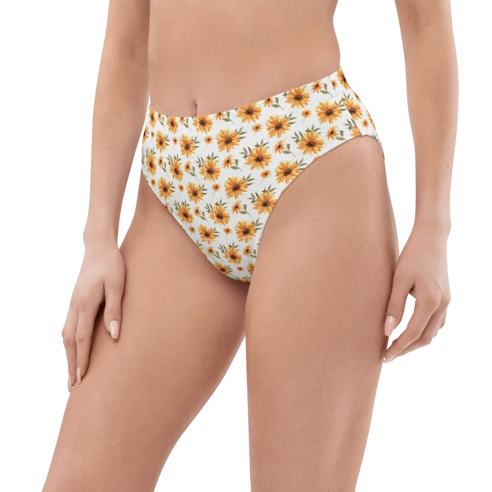 Watercolour Floral Pattern High Waisted Bikini Bottom - V5 product image (7)