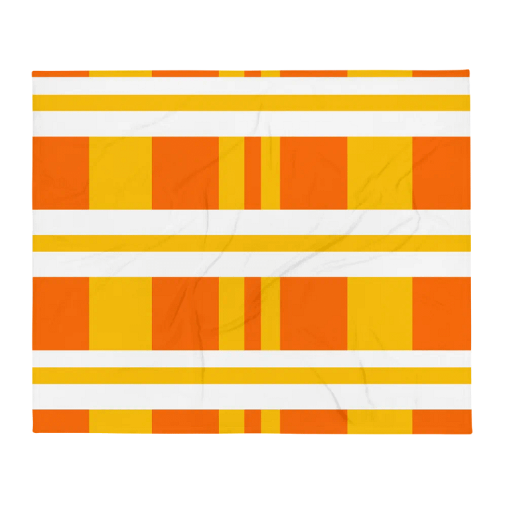 Orange And Yellow Squares With White Stripes Throw Blanket product image (2)